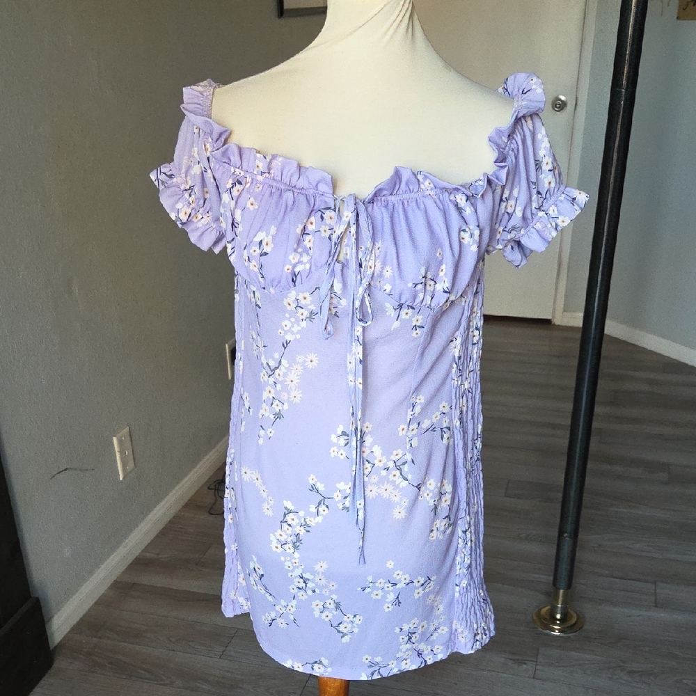 CBR Lavender Floral Mini Dress - Picture 3 of 7